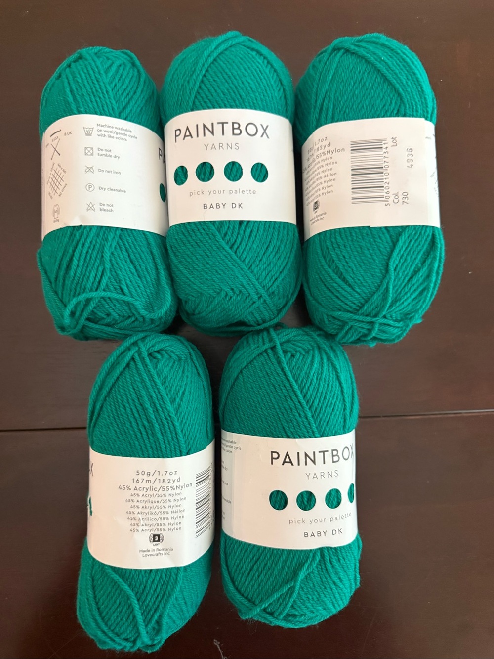 Paintbox Baby DK Acrylic/Nylon Blend Yarn - Evergreen 5 Skeins - Picture 3 of 7